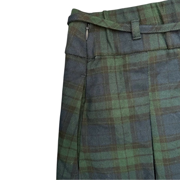 Hollister ultra high rise blue green plaid skort tie waist and side zipper S - Picture 5 of 8